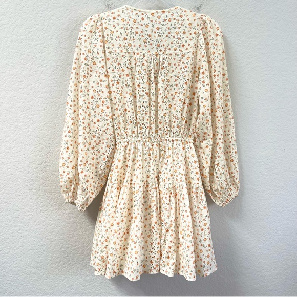 Kivari Lucie Mini Dress Floral Long Sleeve Eyelet Size US 2 - Picture 3 of 6